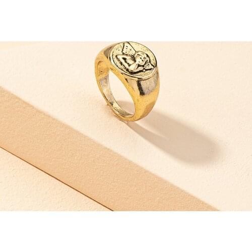 New Fashion Angel Cupid Baby Finger Ring For Women Vintage Elegant Gold Silver Color Ring Fashion Punk Jewelry For Girl Gift