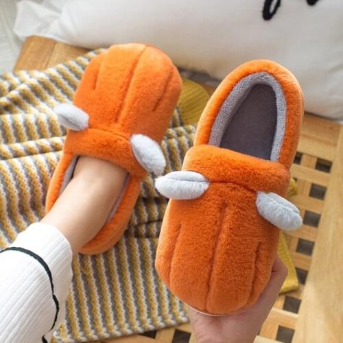 Winter Funny Women Slippers Cat Paw Plush Warm Furry Home Slippers Women Soft Cotton Flat Bedroom Indoor Couple Slides
