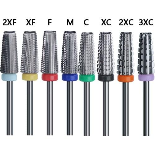 10PCS/Bag Carbide Nail Drill Bit 5 in 1 Tapered Drills Milling Cutter for Manicure Remove Gel Acylics Nails Accessories Tool