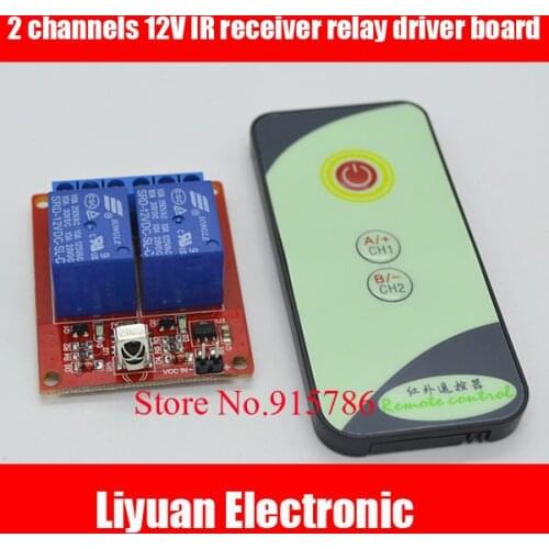 2 channels 12V IR receiver relay driver board / 2way Infrared Transceiver Kit / infrared remote control switch