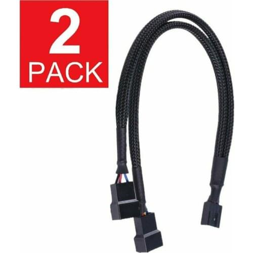 4-Pin PWM to Dual PWM Sleeved Computer Case Fan Power Y-Splitter Adapter Cable