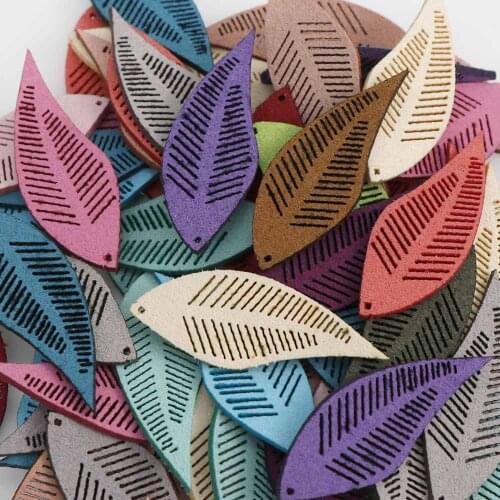 50Pcs Faux Leather Mix Small Leaves Tassel Jewelry Curtain Garments Decorative Accessories Key Bag Pendant Craft Tassels DIY