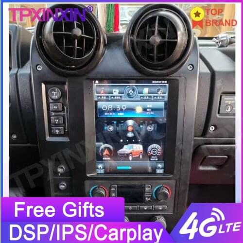 Android 11 Car GPS Navigation 6+128G For Hummer H2 2004-2009 Tesla Style Headunit Multimedia player Auto Radio Wireless Carplay