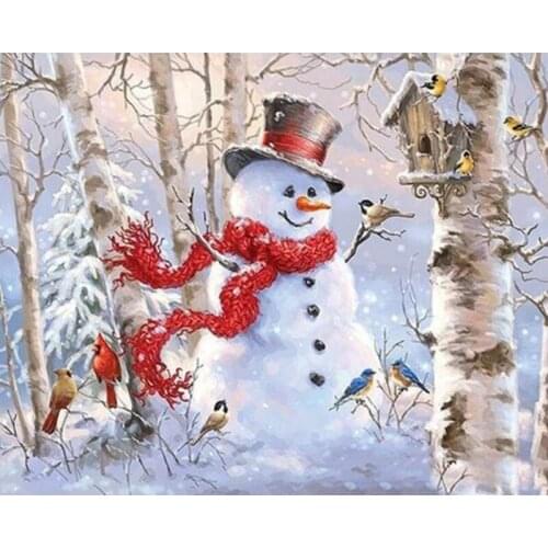 Full Square Round 5D Diy Diamond Painting Snowman Embroidery Mosaic Picture Of Rhinestone Art Cross Stitch Home Decor