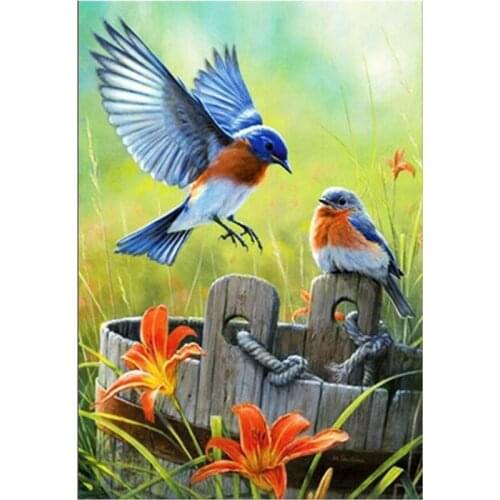 5D DIY Diamond Painting Bird Flower Home Decoration Handcraft Art Kits Full Drill Square Embroidery Picture Gift WG2493