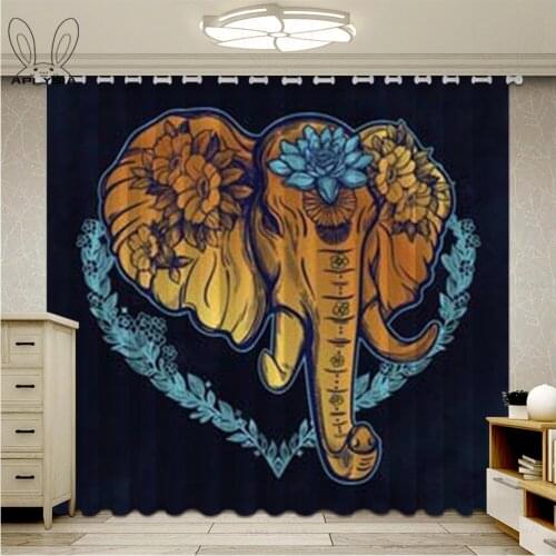 Bohemian Mandala Elephant Window Curtains For Living Room Vintage Bedroom Luxury Blackout Curtains Ultra-thin Micro Cortinas