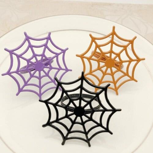 Halloween Dumb Black Spider Web Napkin Ring Metal Napkin Ring Napkin Buckle Western Tableware Accessories