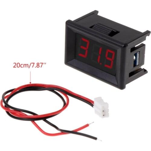 DC 2.4V-30V 2Wires Voltmeter Mini 0.36" Digital Voltage Gauge Meter for Auto Car