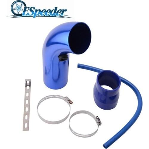 ESPEEDER Car Part 3inch 76mm Aluminum Cold Air Intake Turbo Tube Pipe Silicone Vacuum Hose Set Universal Red Blue Silver
