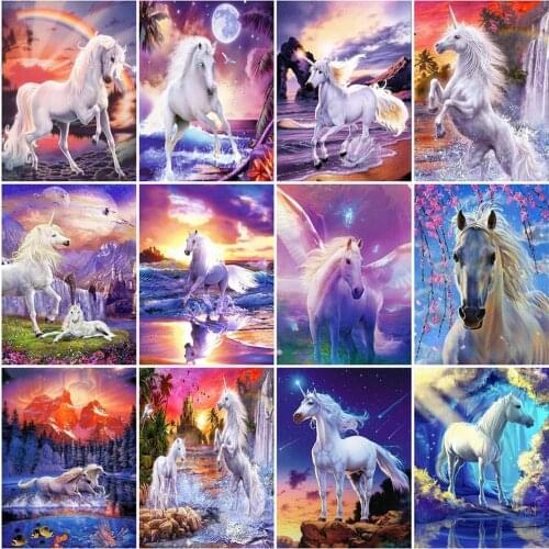Evershine 5D DIY Diamond Painting Horse Full Square Round Diamond Embroidery Animal Mosaic Pictures Of Rhinestone Handicrafts