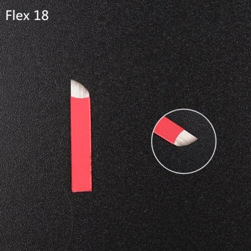 Red 18 Pin Tattoo Needles Permanent Makeup Eyebrow Embroidery Blade For 3D Microblading Manual Tattoo Pen