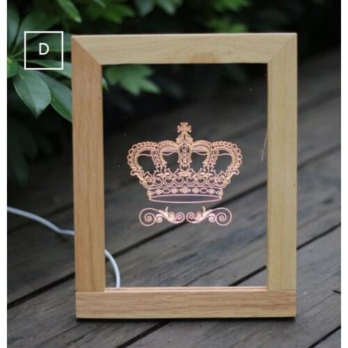 Creative USB led lamps 3D wooden Nightlight table lamps creative birthday gift ai photo shipping wood desk lamp ZA815