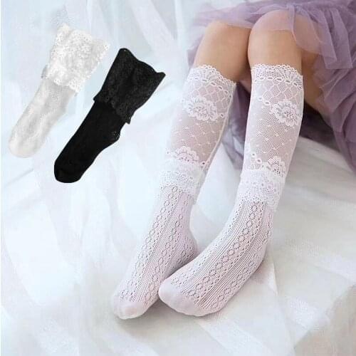 Summer Thin Hollow Anti-hook Silk Socks Cute Baby Mickey Crochet Lace Cartoon Socks Kids Children Over the Knee Stockings