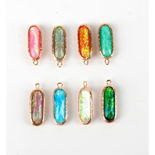 2pcs/lot 10*26mm Copper Edging Charms Pendants For Earring Necklace Bracelet Making DIY Fashion Jewelry Findings