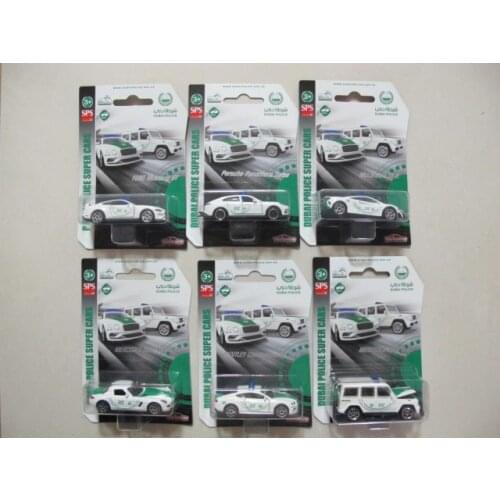 New Majorette 1/64 Dubai Police Car AMG G63 Porsche Diecast Collection of Die-casting Simulation Alloy Model Car Children Toys