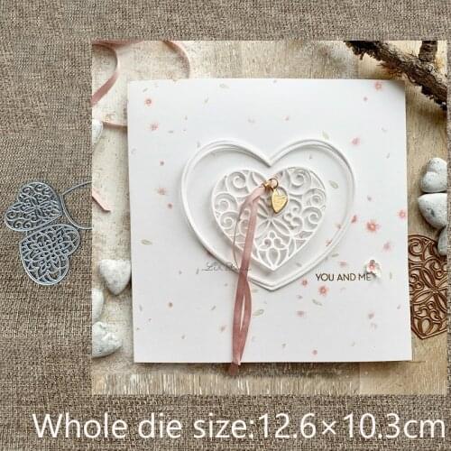 New Design Craft Metal stencil mold Cutting Dies 3pcs heart frame decoration scrapbook die cuts Album Paper Card Craft Embossing