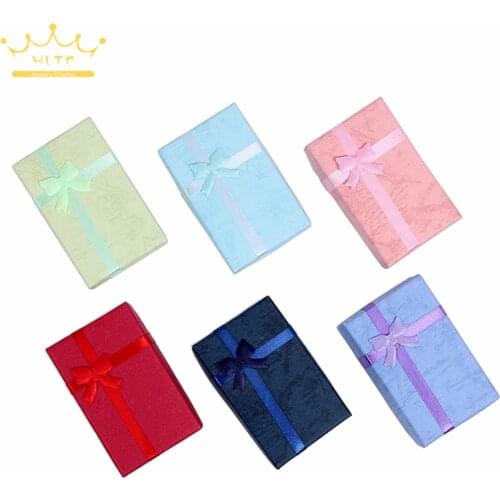 Wholesale Assorted Colors Jewelry Sets Display Box Necklace Earrings Ring Box 5*8*2.5cm Packaging Gift Box mixed Free Shipping