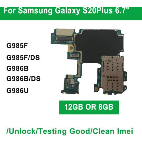 For Samsung Galaxy S20 Plus G985F G986B G986U Clean IMEI 4G-LTE 5G Single Dual Sim Original Motherboard Unlocked Logic Board