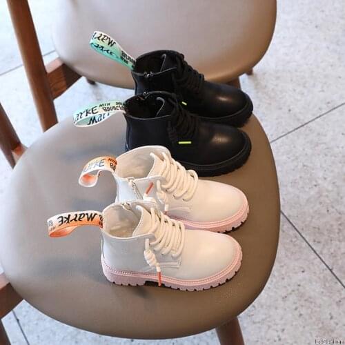 2021 Autumn Boys and Girls Boots Fashion Martin Mid-tube Leather Boots Childrens Short Boots Baby Boots