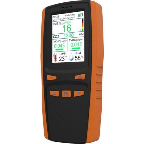 Handheld Air Quality Detector Analyzer Household Portable Multifunctional CO2 Dust PM2.5 Formaldehyde HCHO Monitor