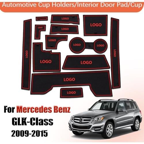 Door groove mat non slip door slot cup mat For Mercedes Benz GLK-Class 2009-2015 accessories rubber cup mat door mat cup
