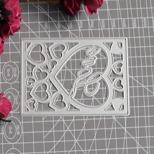 Rectangle Frame Love Heart Background Scrapbooking Cutting Dies for DIY Scrapbooking Embossing Photo Album Stamps Die Cuts Cards
