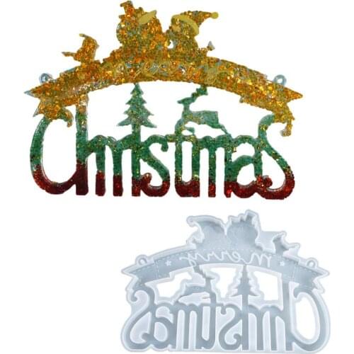Merry Christmas Silicone Mold DIY Christmas Listing Mold Crystal Epoxy Mold for Home decor