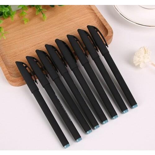 10Pcs/Lot Plastic Gel Pen 0.5mm Black Ink Pens Escolar Papelaria Office Material School Supplies Waterborne Commercial Pen Gift