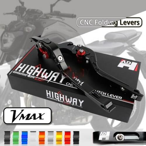 CNC Aluminum Brake Handle Bar Lever Extendable Folding Adjustable Brake Clutch Levers For YAMAHA V-MAX1200 2008-2016