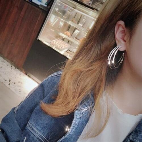 Trendy Elegant Hoop Earrings Temperament Circle Earrings Brincos Celebrity Brand Loop Earrings for Women Jewelry Gift Wholesale