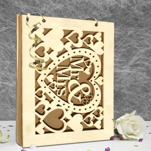 Wedding Guest book A4 Size with 20/30 Pages Personalized Signature Guestbook Custom Wood DIY Photo book Signature Wedding Hot