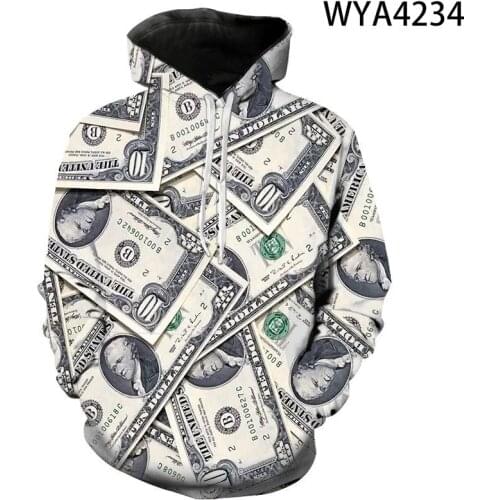 Money Hoodies Sweatshirt 3D Printed Men Women Children Fashion Boy Girl Kids Pullover Hooded Streetwear Hoody Jacket Tops