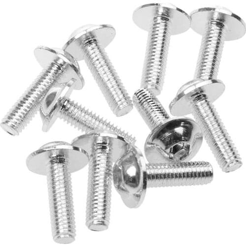 Motorcycle Car Aluminum License Plate Frame Screws 20x6mm Silver