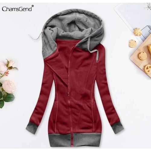 Womens Hooded Sweatshirt Casual Drawstring Slim Long Sleeve Pullover Hoodies Plus Size Hooded Winter Zipper Outwear Jacket