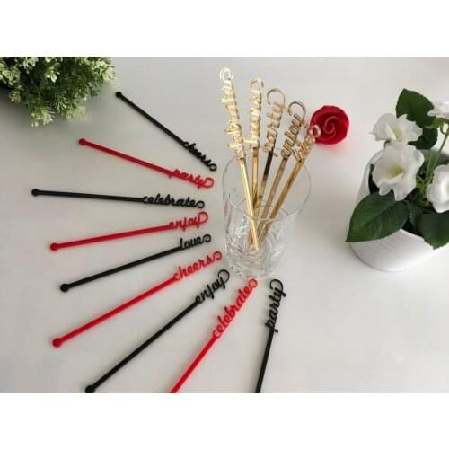 Gold Wedding drink stirrers Bachelorette stir sticks Hen party Swizzle sticks Bridal shower decorations Party favour picks