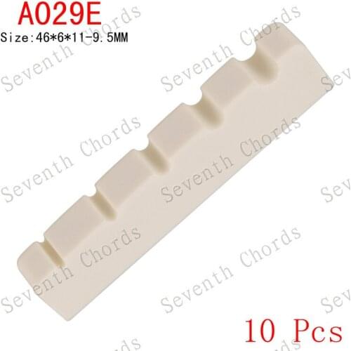 10 Pcs Lvory White Size 46x6x11-5.5mm 5 String Bass Nuts - A029E-10