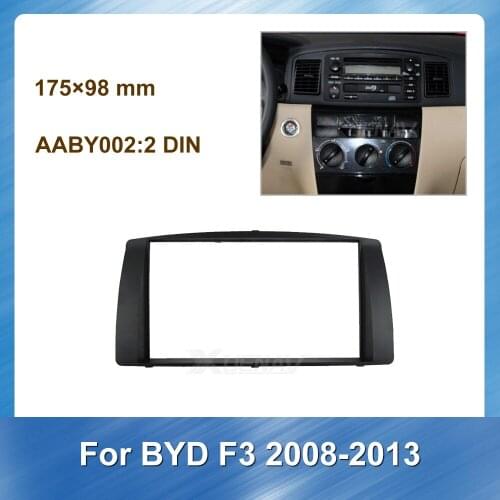 2 Din Car Fascia Panel For BYD F3 2008 2009 2010 2011 2012 2013 Car refitting DVD Plate Stereo Autoradio Audio Frame 175*98mm