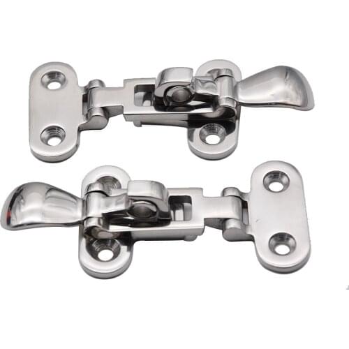 2pcs 316 Stainless Steel Clamp Deck Hasp Lock Marine Boat Deck Locker Down Anti-Rattle Latch Fastener Hardware Yacht Accessories