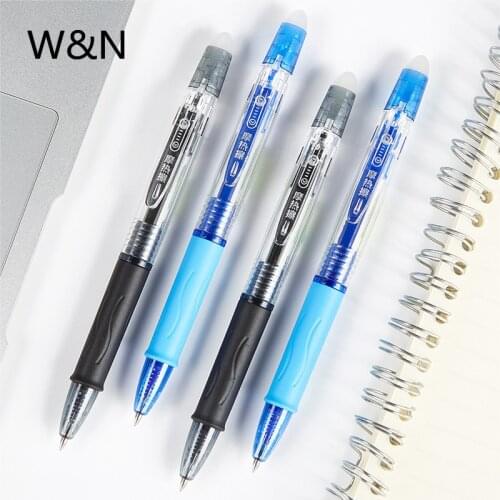 2pcs/lot New Erasable Pen Blue Black Ink 0.5mm Refill Novelty Press Ballpoint Pens for Writing Stationery School Office Supply