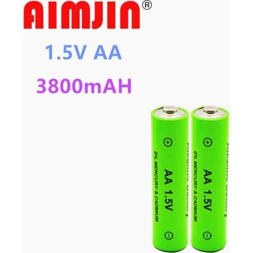2020 New Brand 1.5V AA Rechargeable Battery 3800mAh 1.5V New Alkaline Rechargeable Batery for Led Light Toy Mp3 Free Shipping