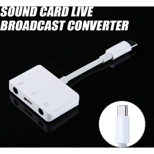 3.5mm USB Type-C AUX Headphones Live Sound Card Audio Earphone Converter Adapter for Macbook PC Laptop Mobile Phone Accessories