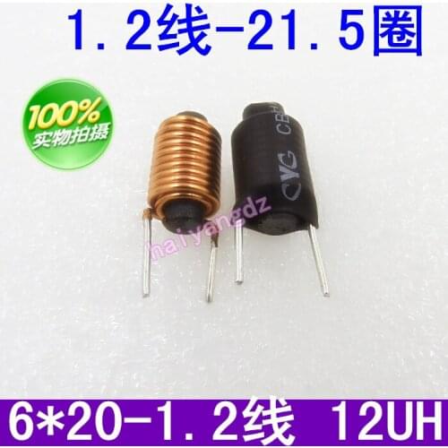 5pcs/6*20 12UH 1.2 Line 21.5 Circle Bar type Magnetic Bar Filter inductors Vertical R Bar Magnetic core coil