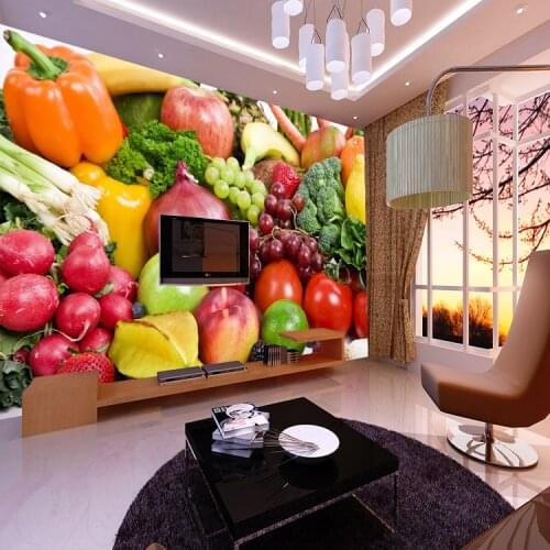 8D Custom Fruit Papel Mural 3d Wall Mural for Dinning Kitchen Room Background Wallpaper 3d Wall Photo Mural Wall paper 3d Murals