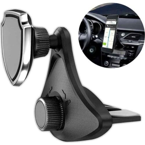 Car Phone Mount Magnetic Holder Bracket 360 Degree Rotation Slot Car Phone Mount Stand For Cell Phone Accessories Phone Holder
