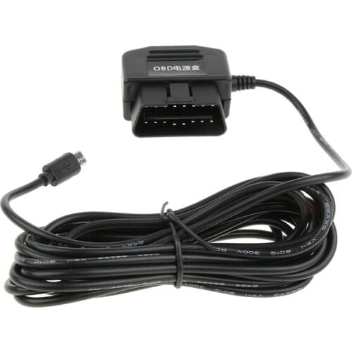 12V/36V to 5V/2A Car Dash Cam Hardwire Kit Micro USB Right Head OBD Step Down Cable DVR GPS 3.5 Meters