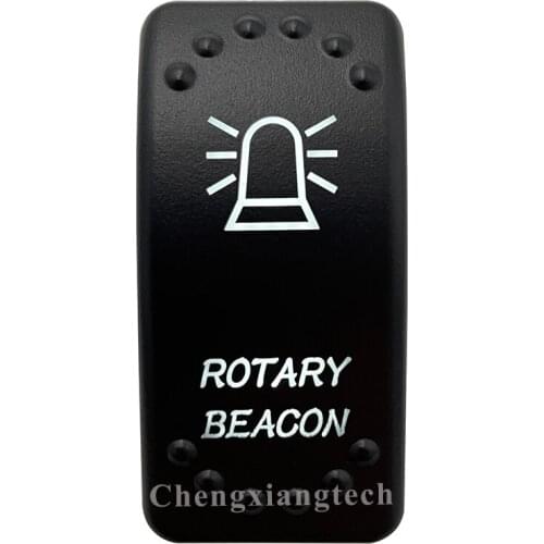 Dual White Led Light 12V 24V Car Boat Caravan Rocker Switch Laser Engraving Rotary Beacon, 5 Pin On Off SPST Waterproof