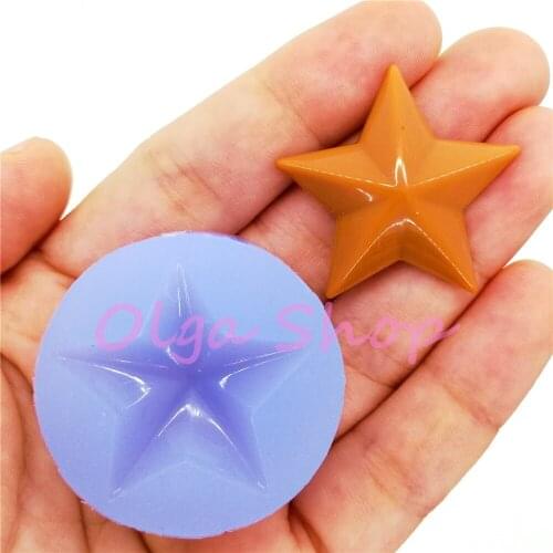 BYL486 31.1mm X 31.0mm Five-pointed Star Silicone Mold Fondant Cake Decoration Candy Resin Clay Earrings Necklace Craft Soap