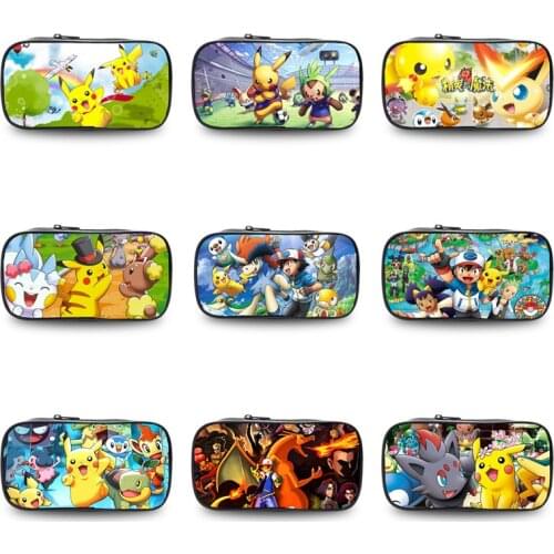 Pokemon Pikachu Student Pencil Case Cartoon Printing Large-capacity Lightweight Stationery Student Essential Learning Stationery