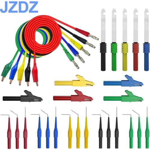 JZDZ Multimeter Test Lead Kit Alligator clip to 4 mm Banana Plug Test probe back Probes Kit JT8009