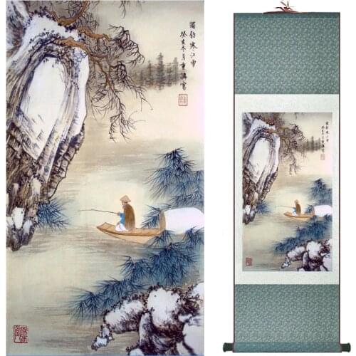 Landscape painting Home Office Decoration Chinese scroll painting landscape art painting Winter art painting TXTX2018010309